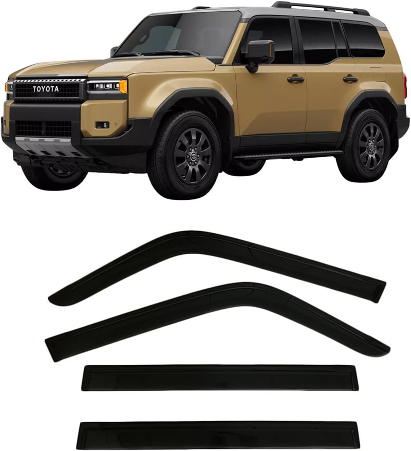 Optimal Co 2024-2026 Tape-On Side Window Rain Guards for Toyota Land Cruiser Visor Deflectors First Edition 1958 J250 2025 - Image 1